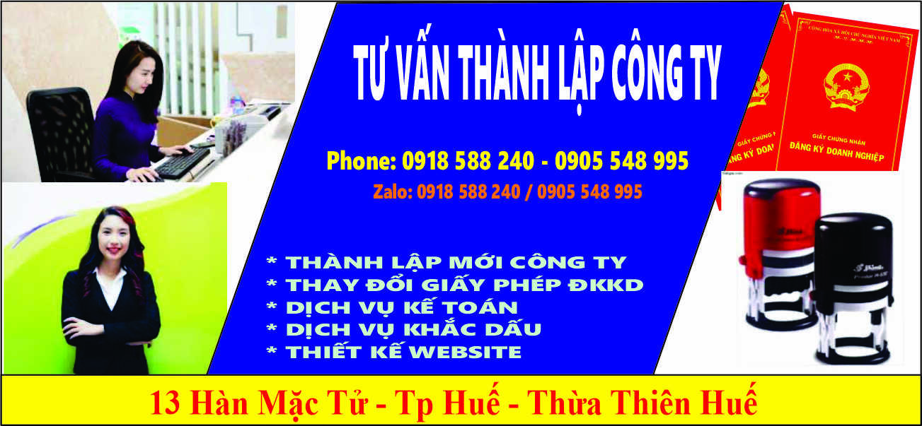 Dịch vụ làm giấy phép kinh doanh tại Huế