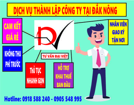 Th&agrave;nh lập c&ocirc;ng ty tại Đắk N&ocirc;ng