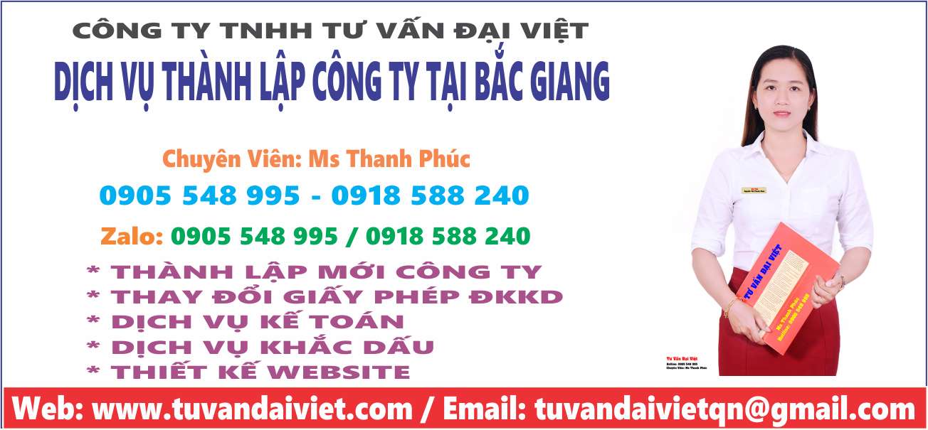 Dịch vụ th&agrave;nh lập c&ocirc;ng ty tại Bắc Giang
