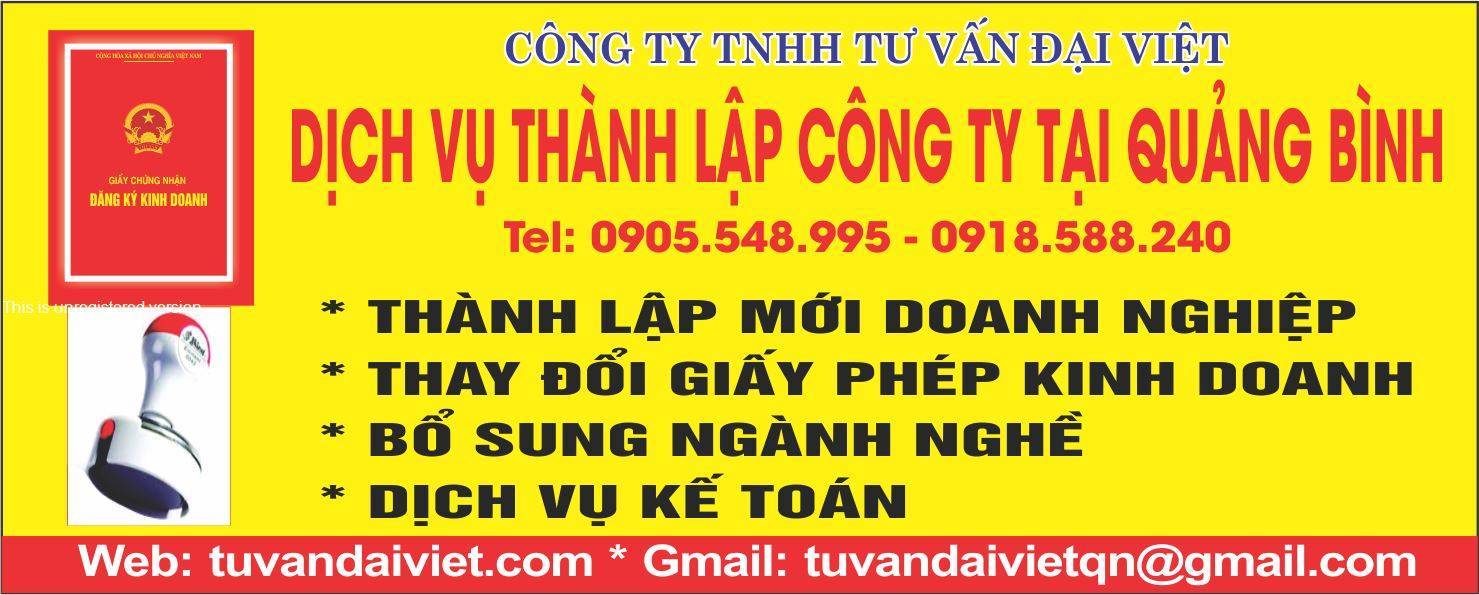 Dịch vụ thành lập công ty tại Quảng Bình