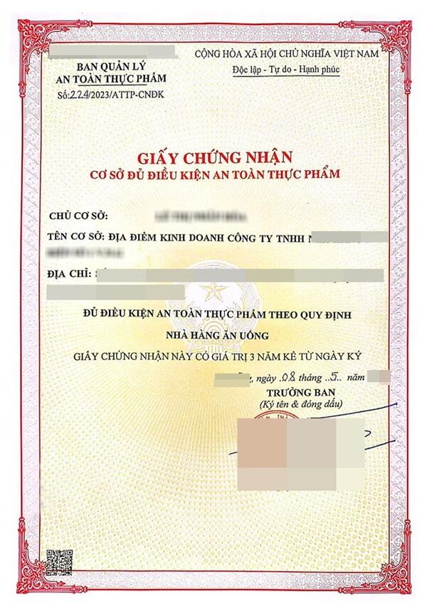 Làm giấy phép vệ sinh an toàn thực phẩm tại Tuyên Quang