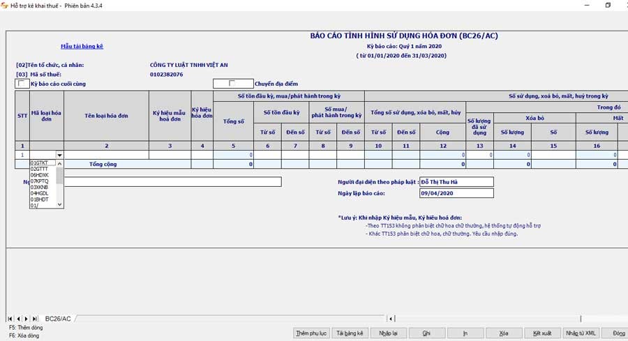 Cách lập báo cáo tình hình sử dụng hóa đơn