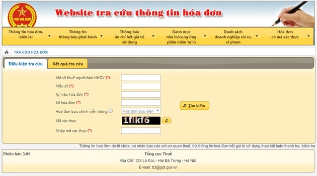 Cách tra cứu hóa đơn giá trị gia tăng