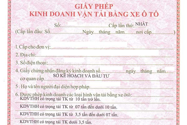 Dịch vụ giấy ph&eacute;p kinh doanh vận tải tại Quảng Ng&atilde;i